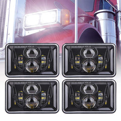 Z-OFFROAD front view of four-pack 4x6 LED headlights showing modern upgrade benefit
