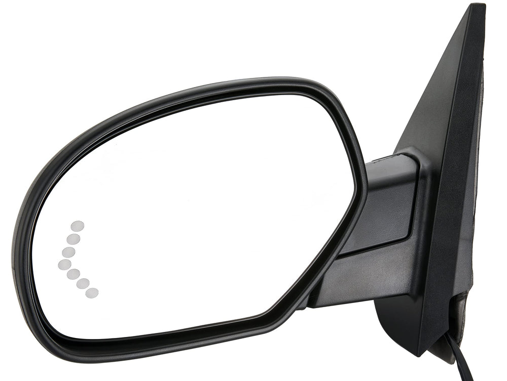 ZAPOSTS driver side mirror front view showing complete assembly and factory fit benefit