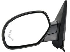 ZAPOSTS driver side mirror front view showing complete assembly and factory fit benefit