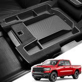 Zaqmru front view of console organizer showing neat compartments and easy access