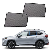 ZATOOTO Forester rear window front view showing full coverage and privacy benefit