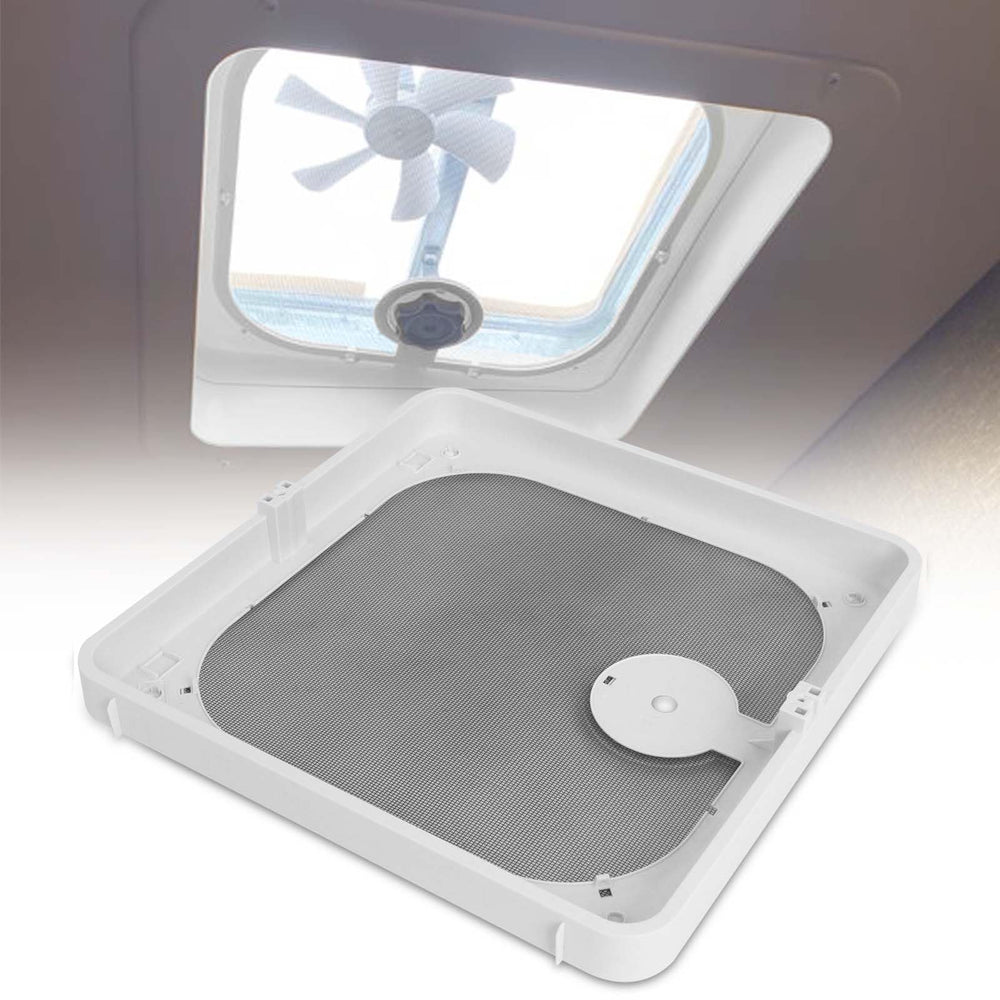 Zejoot roof vent front view showing clean birch white finish and improved airflow