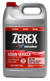 Zerex front label showing product name and red coolant benefits