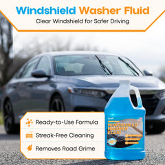 ZeroR being poured into a vehicle washer reservoir for quick reservoir refill