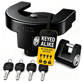 ZHDD front view of lock fitted to 2-5/16 inch coupler for secure towing