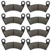 ZICOO front and rear brake pads packaging front view showing compatible fitments and durability