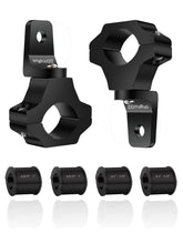 ZIDIYORUO front view of two black aluminum brackets showing included hardware and box for quick install benefit