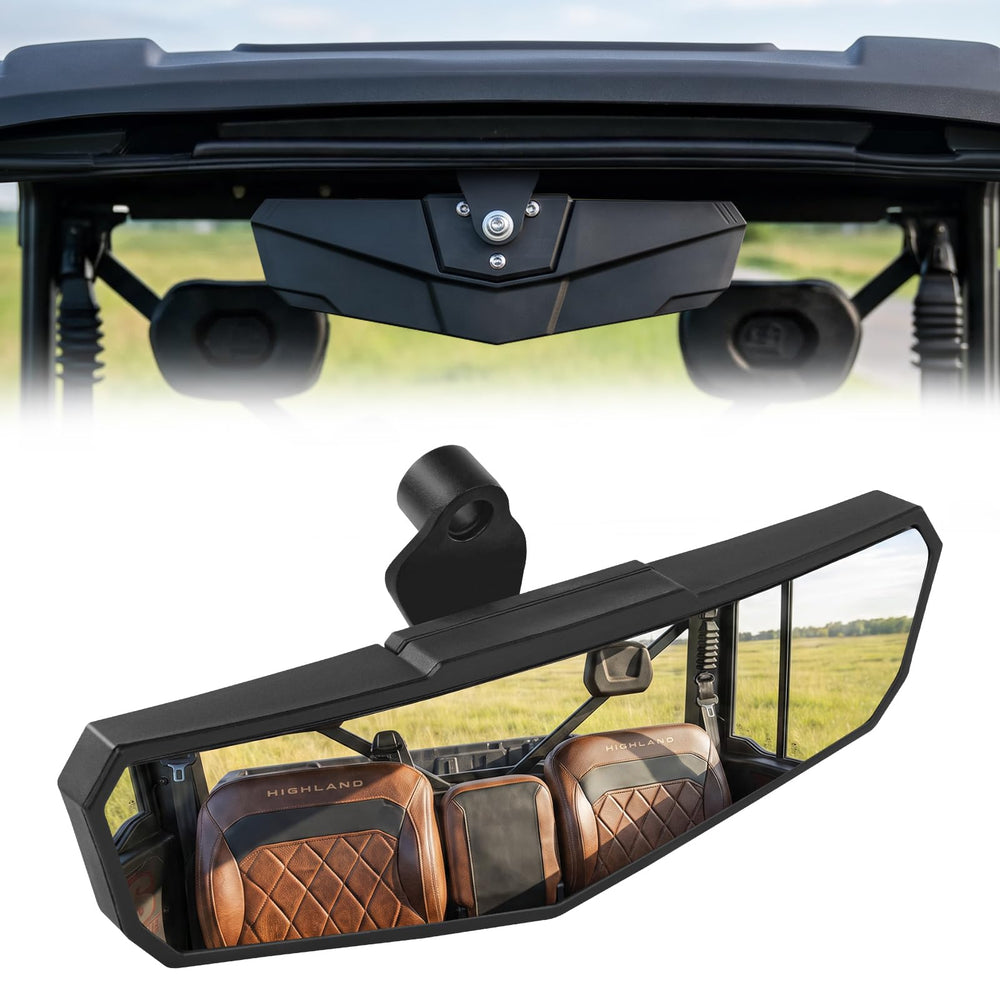 ZIDIYORUO front-mounted mirror installed showing wider rear view benefit