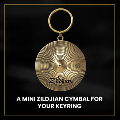 Zildjian split ring attachment detail showing secure connection on charm
