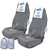 ZIMABLUE front view of gray seat covers showing pack and fit benefit