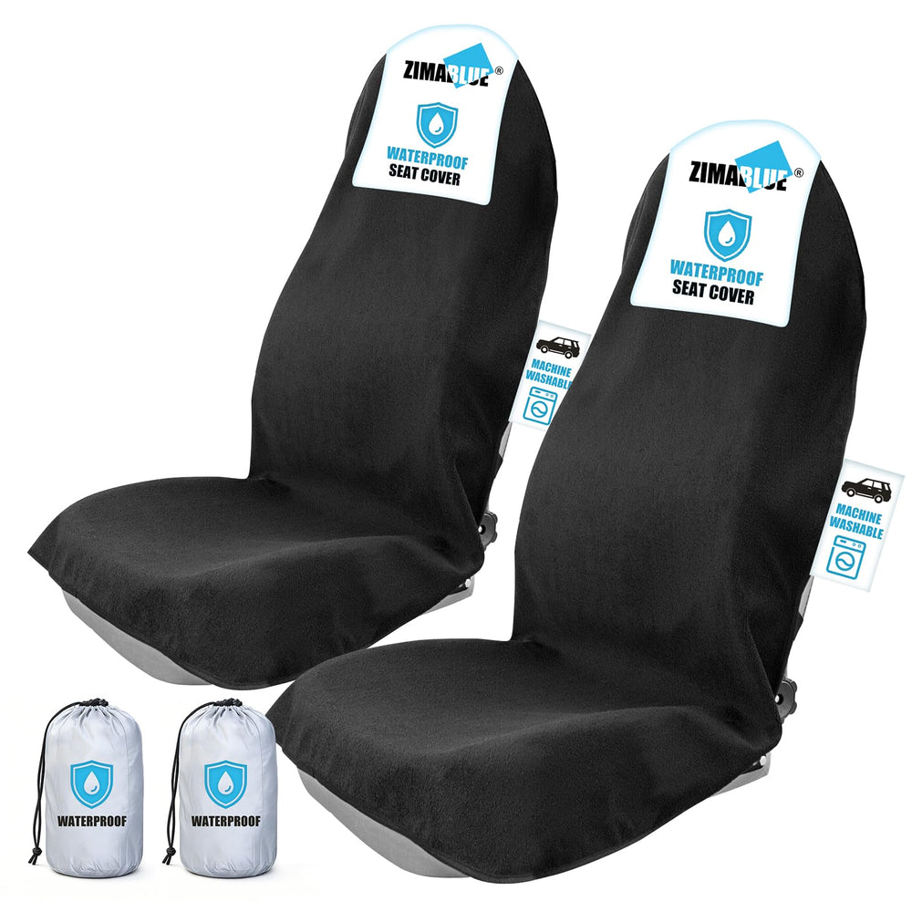 ZIMABLUE front view of black seat cover showing full coverage and protection