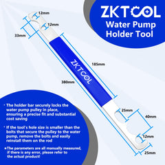 ZKTOOL pulley retention bar detail showing 12mm hole and robust steel design for secure locking