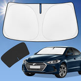 ZOIBV sun shade front view showing full windshield coverage and interior protection