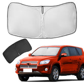 ZOIBV front windshield cover fitted on RAV4 blocking sunlight and heat