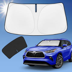 ZOIBV front view on Highlander showing full windshield coverage and instant cooling benefit