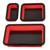 ZOLOTI front view of red tray set showing organized compartments and quick access