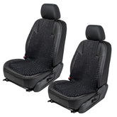 ZONETECH front view of black beaded seat cushion showing coverage and comfort