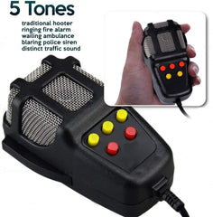 ZONETECH PA microphone close-up illustrating easy voice announcements