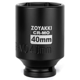 ZOYAKKI front view of 40mm socket showing size and drive for quick selection