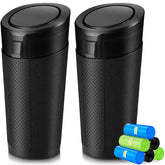 ZSZJOLCT front view of compact trash can showing shape and lid, keeps car tidy