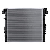 Zynrako radiator front view showing full core and inlet outlets for reliable replacement