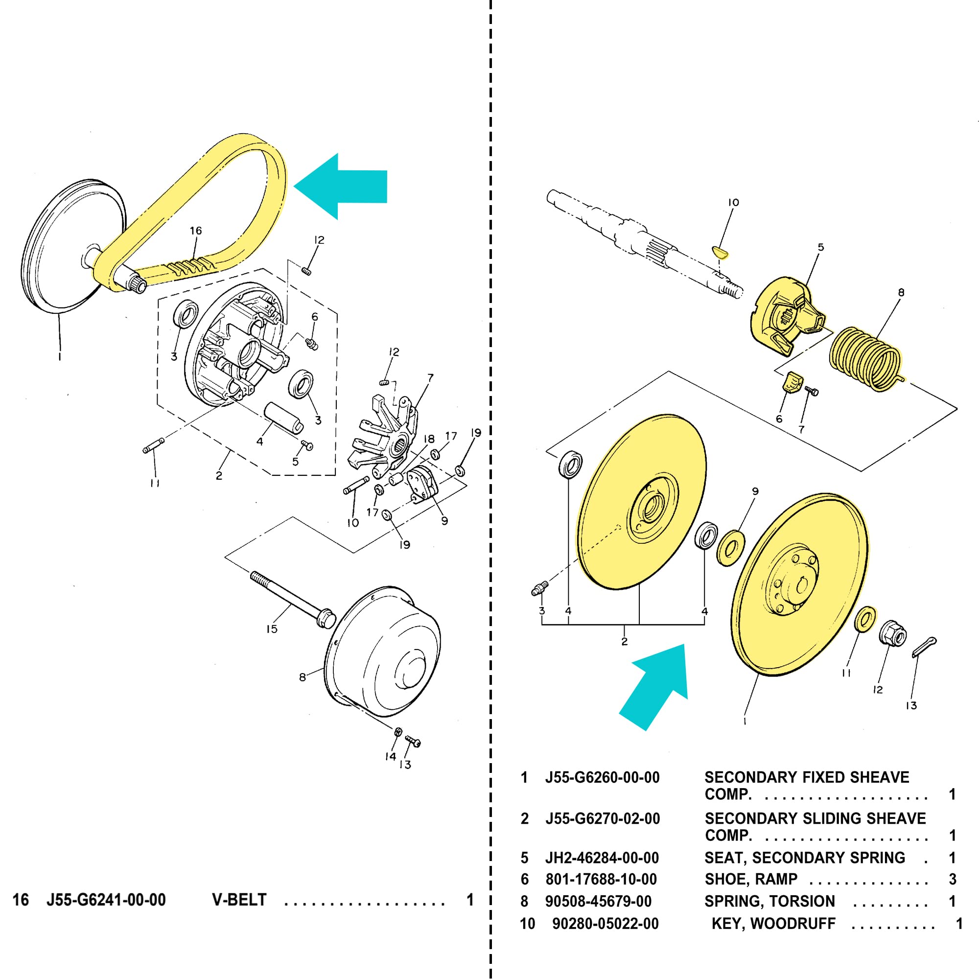 10L0L side profile mounted on golf cart demonstrating bolt-on replacement