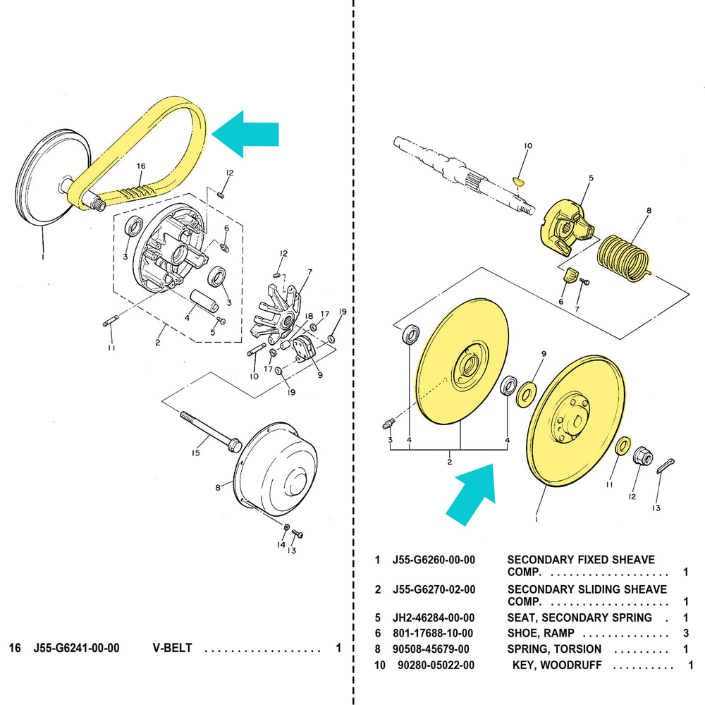 10L0L side profile mounted on golf cart demonstrating bolt-on replacement