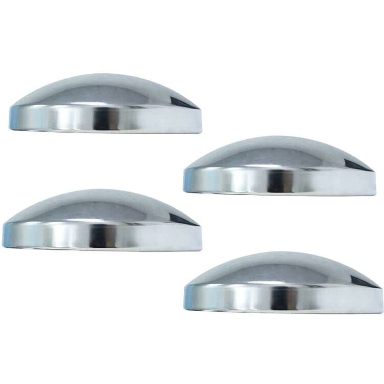 1409KMT front view of chrome hub covers showing polished finish and fit