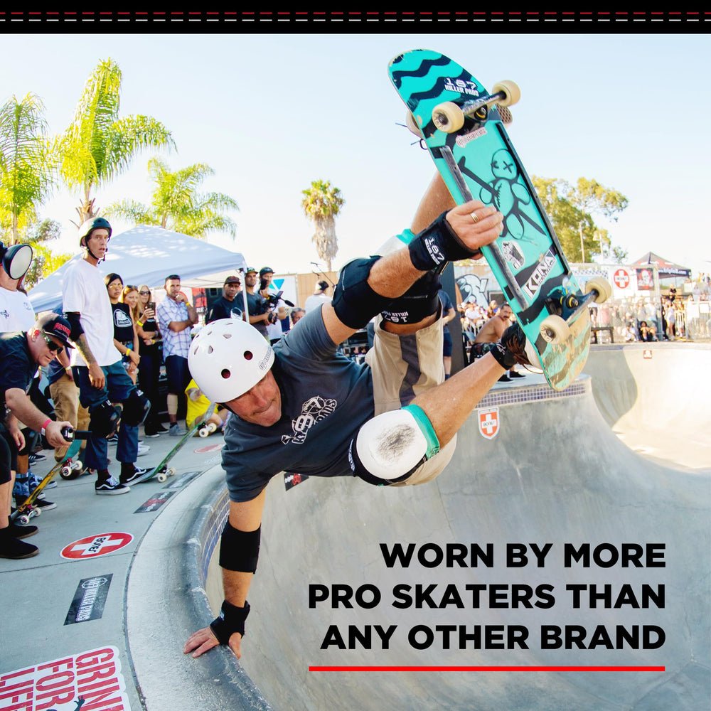 187 Killer Pads wrist guards worn by skater demonstrating secure fit and confidence benefit