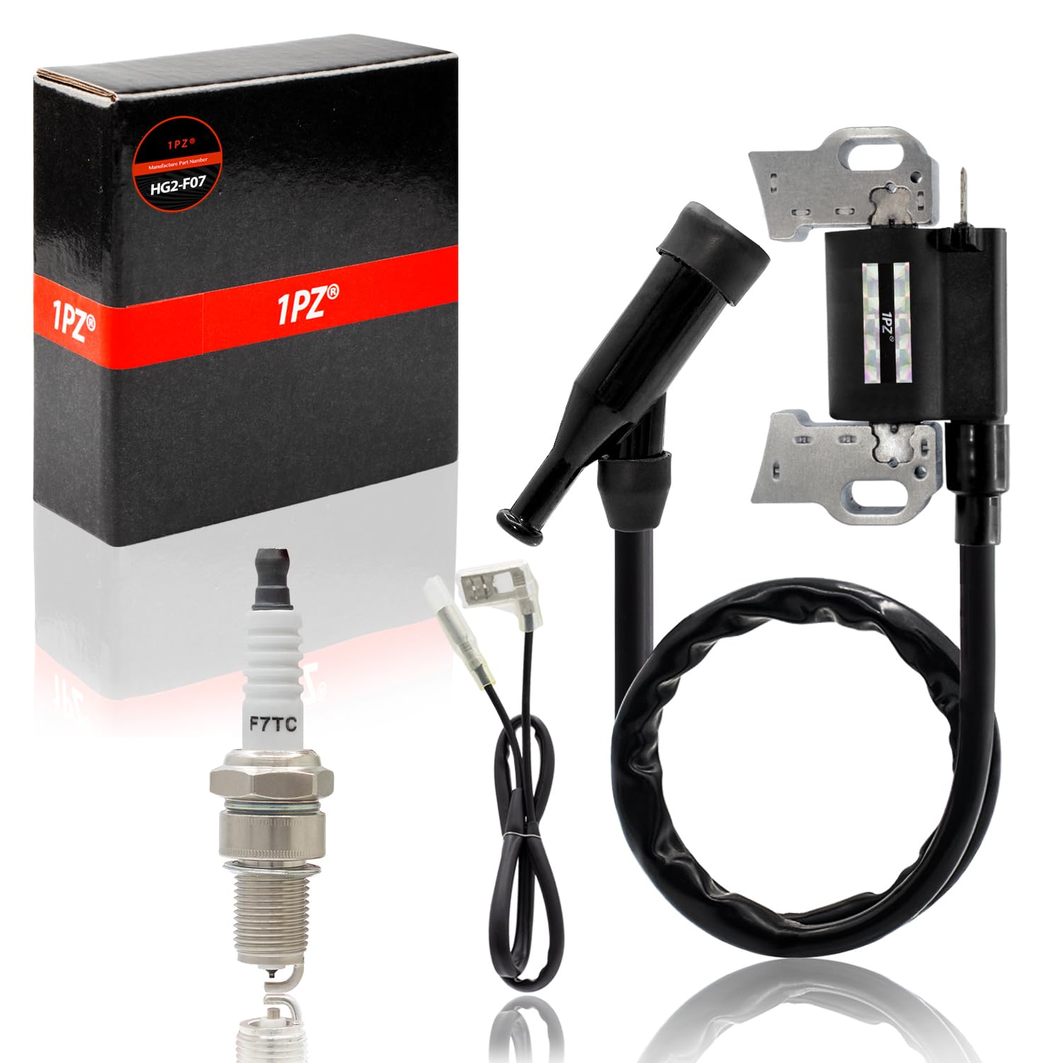 1PZ ignition coil front view showing mounting points for easy replacement