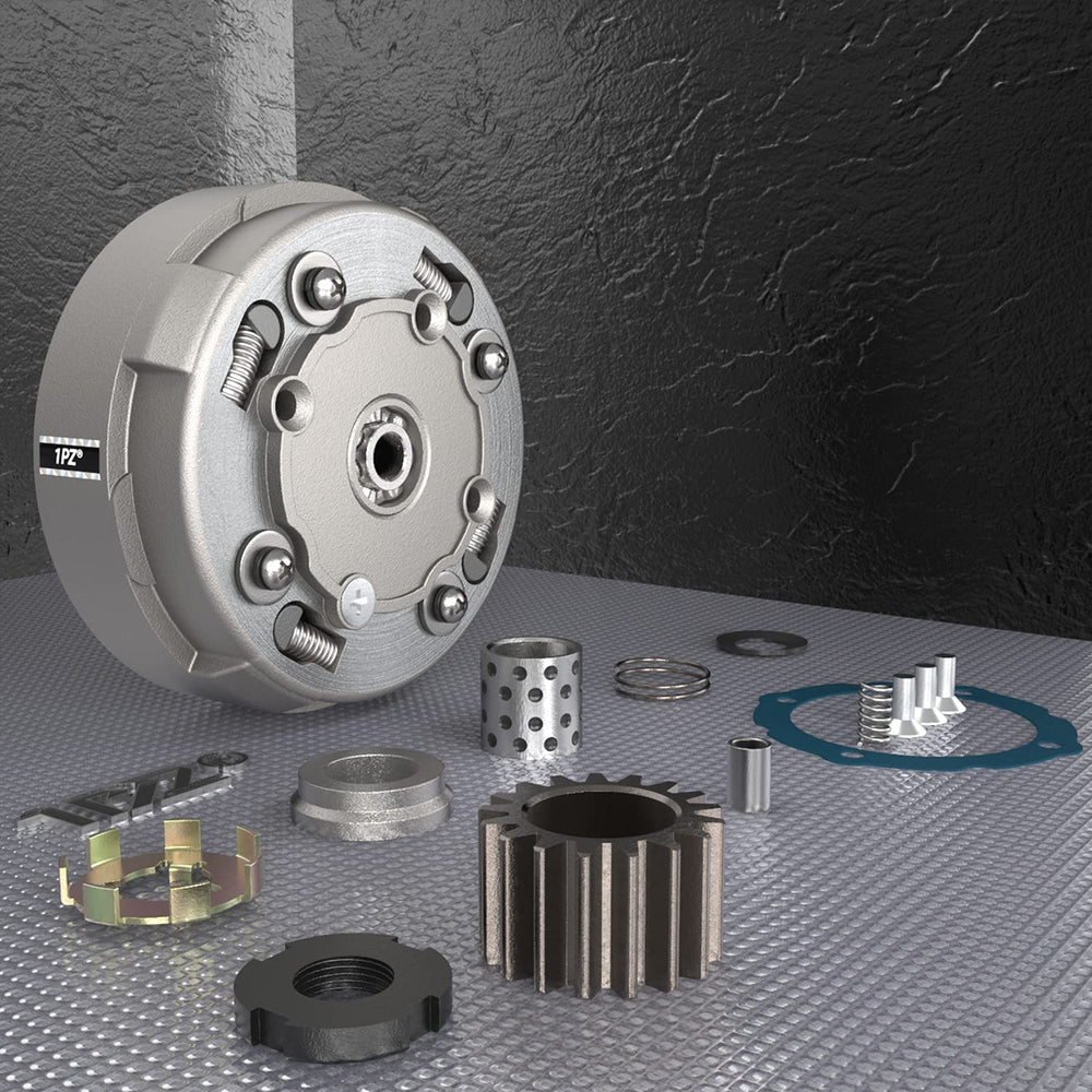 1PZ TA1-17T mounted on an ATV drive shaft demonstrating ready-to-ride compatibility