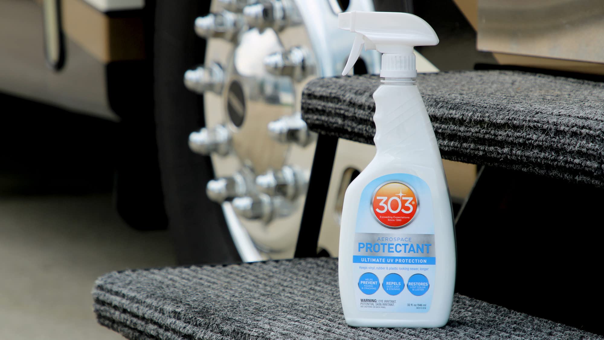 303 Products before and after on outdoor furniture showing fade prevention benefit