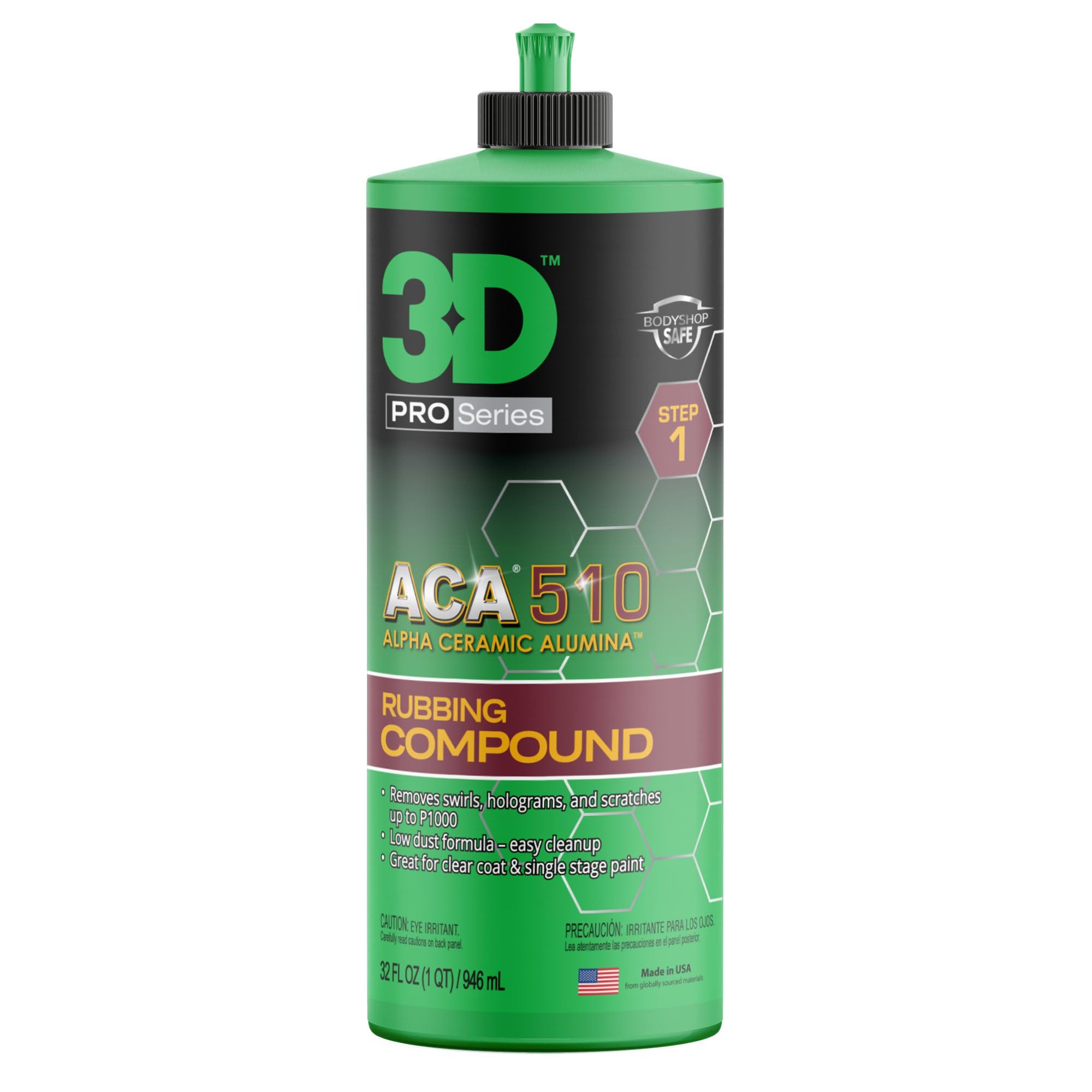 3D ACA 510 front label showing product branding and size, aiding quick identification