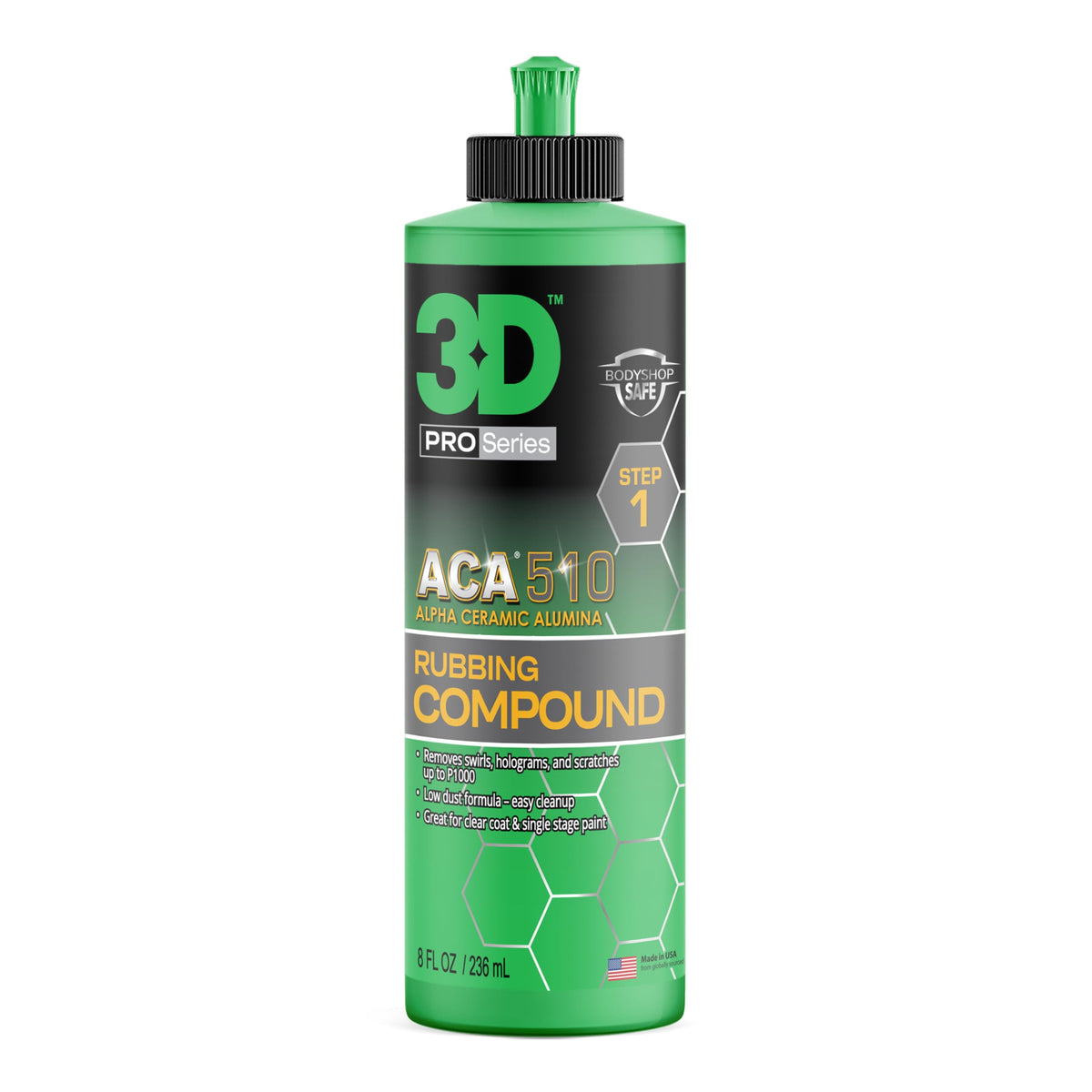 3D ACA 510 front packaging showing label and size, brand clarity and quick identification