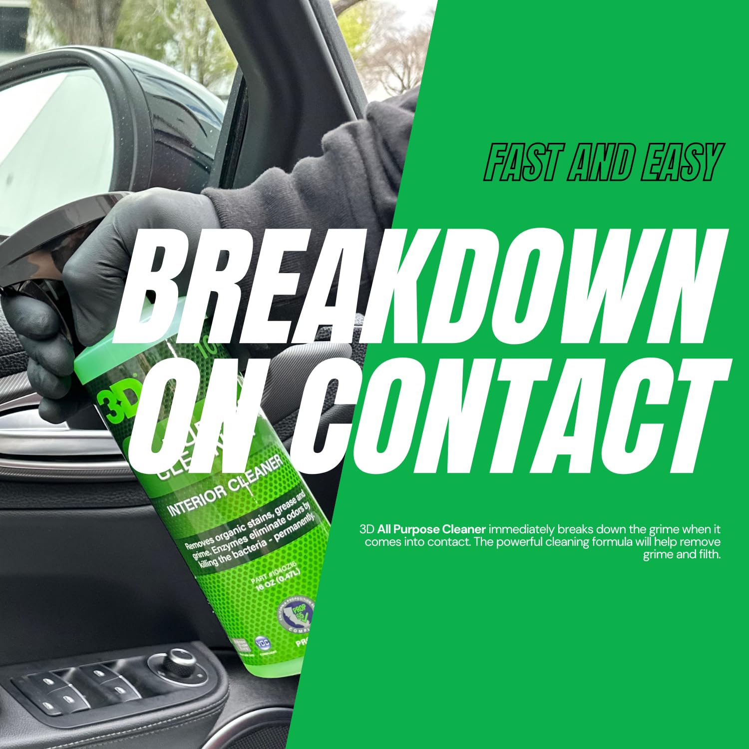 3D cleaner degreasing an engine bay for safer maintenance
