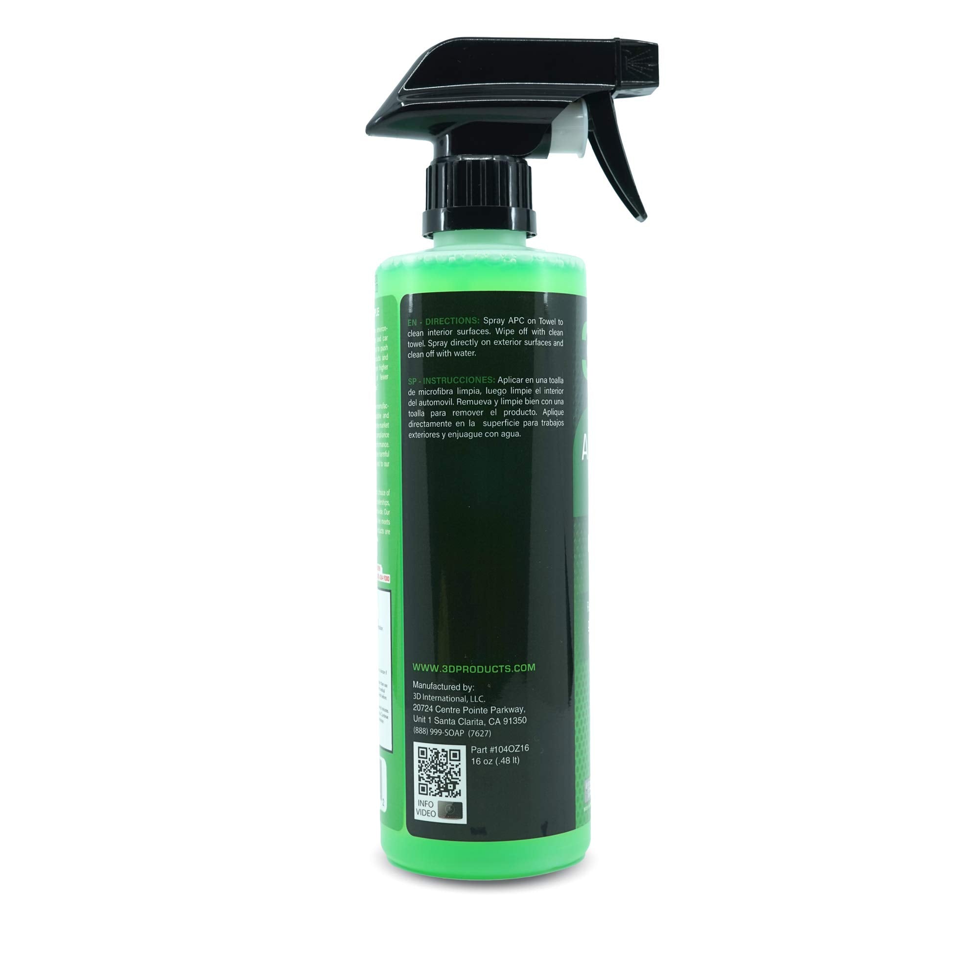 3D cleaner being sprayed on car trim for quick grime removal