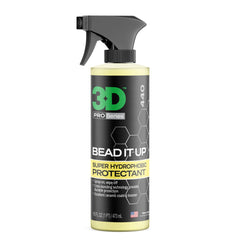 3D bottle front label showing brand and glossy finish benefit