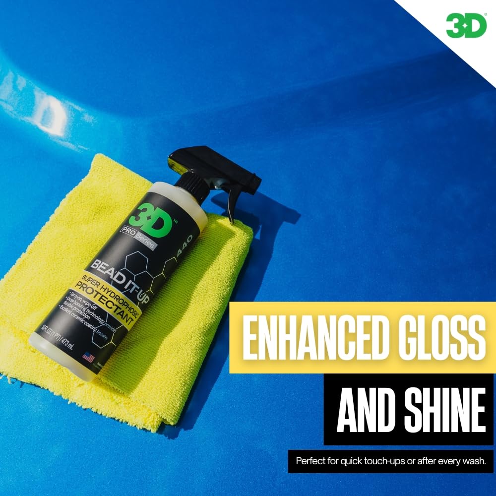3D product on windshield showing improved water-shedding benefit