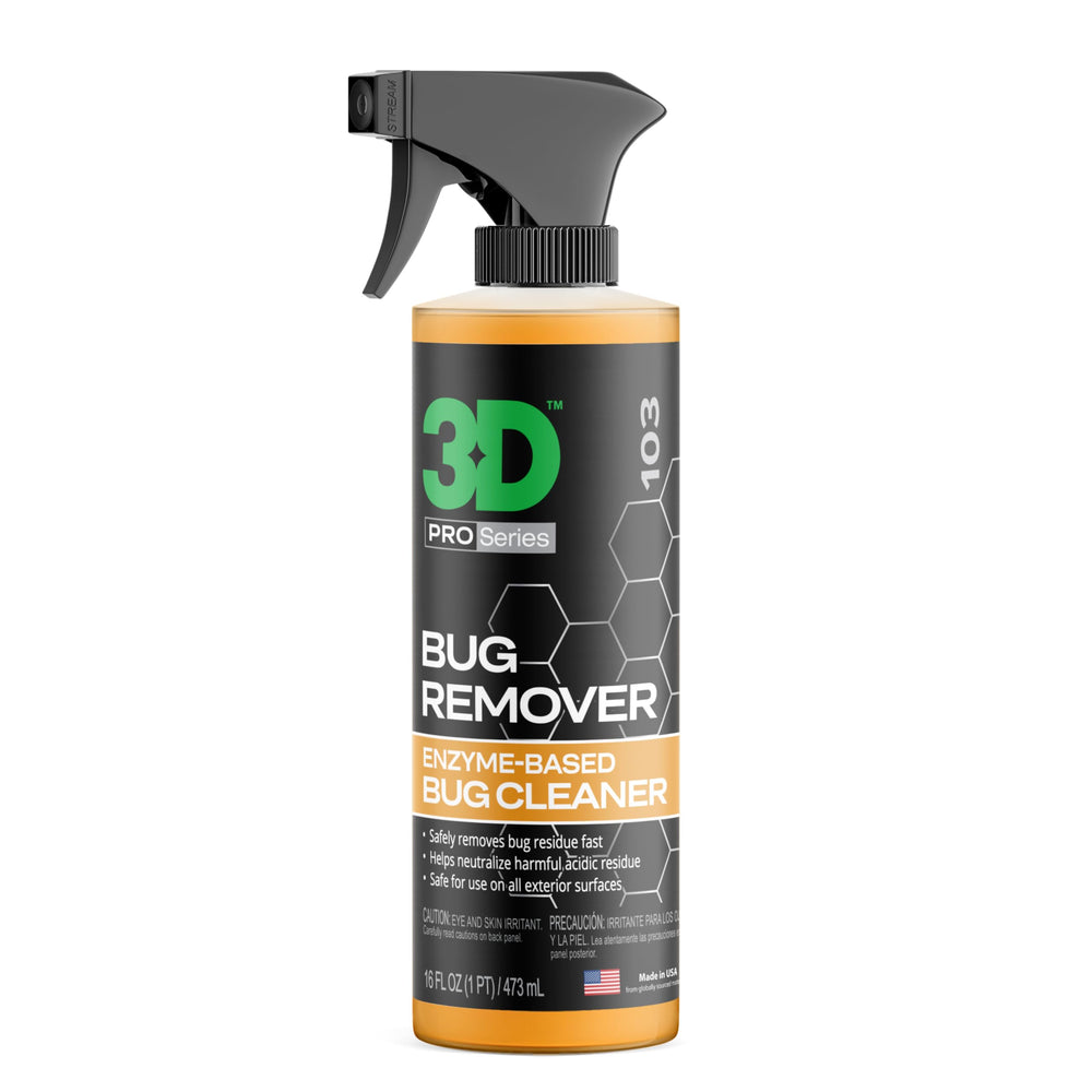 3D Bug Remover front bottle showing label and spray head, clear identification