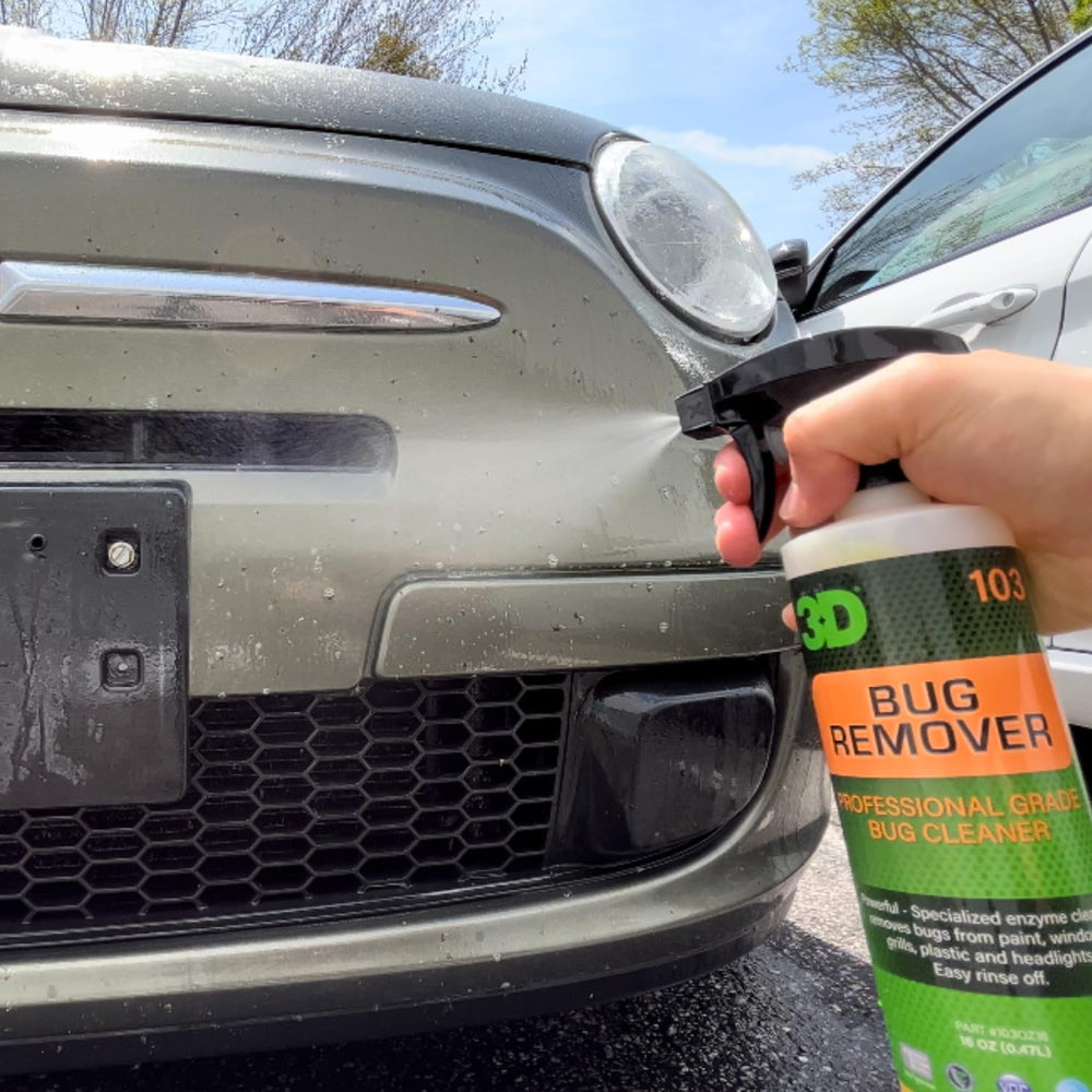 3D Bug Remover applied to mirror and glass for streak-free visibility