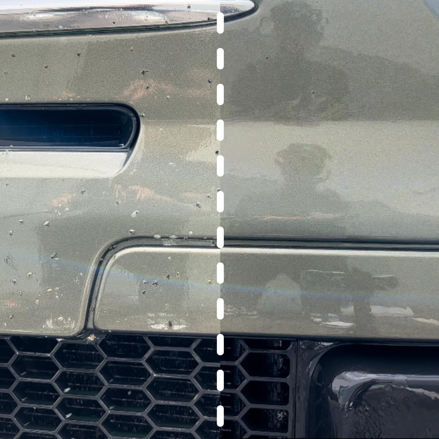 3D Bug Remover being wiped from bumper, 3D removes bugs without scrubbing