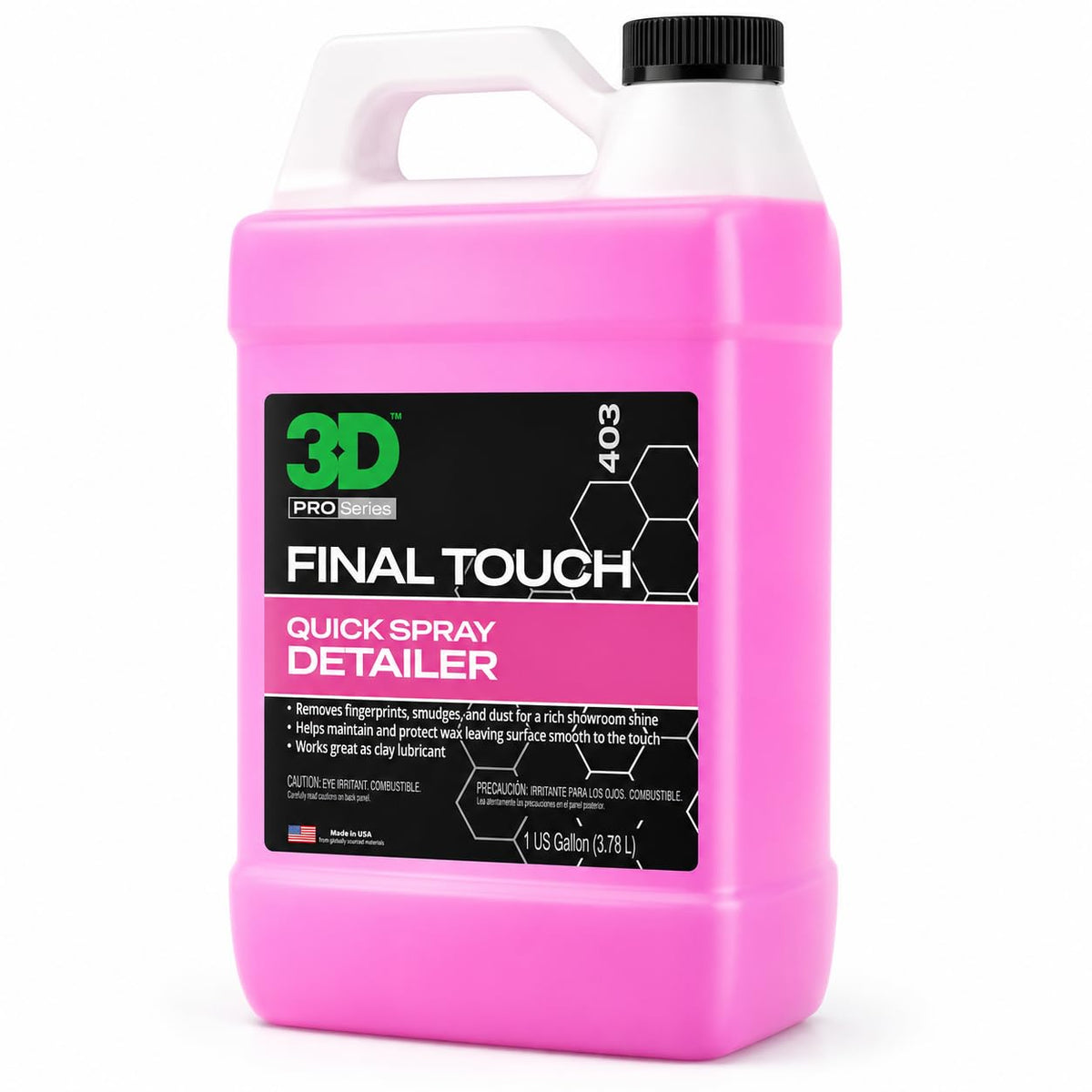 3D Final Touch front bottle showing label and gallon size benefit