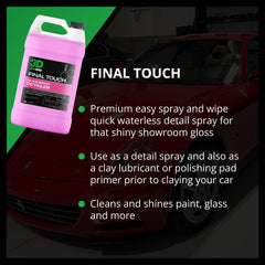 3D Final Touch gallon next to spray bottle showing value and refill convenience
