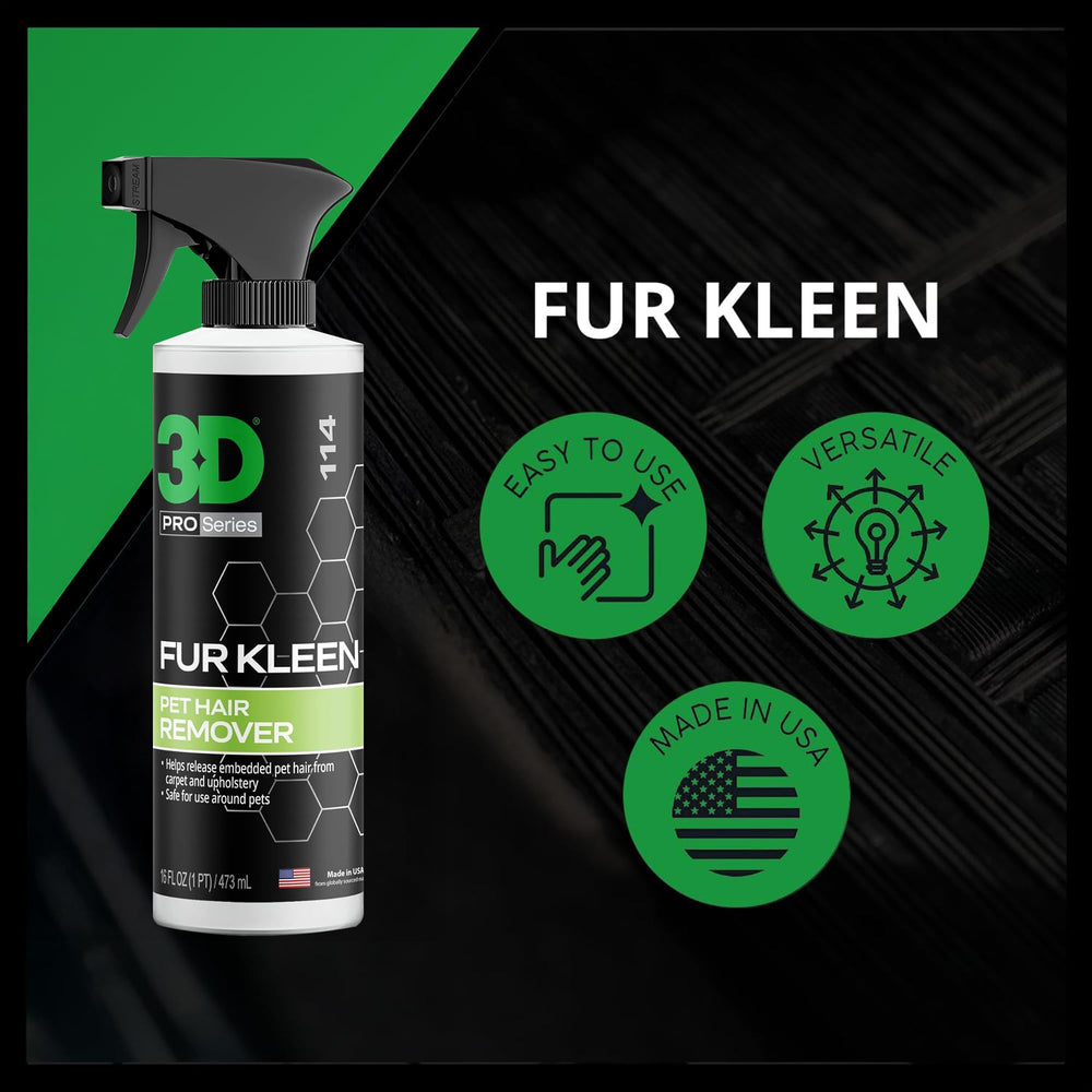 3D Fur Kleen held in hand to show 16 oz size for home and detailing convenience