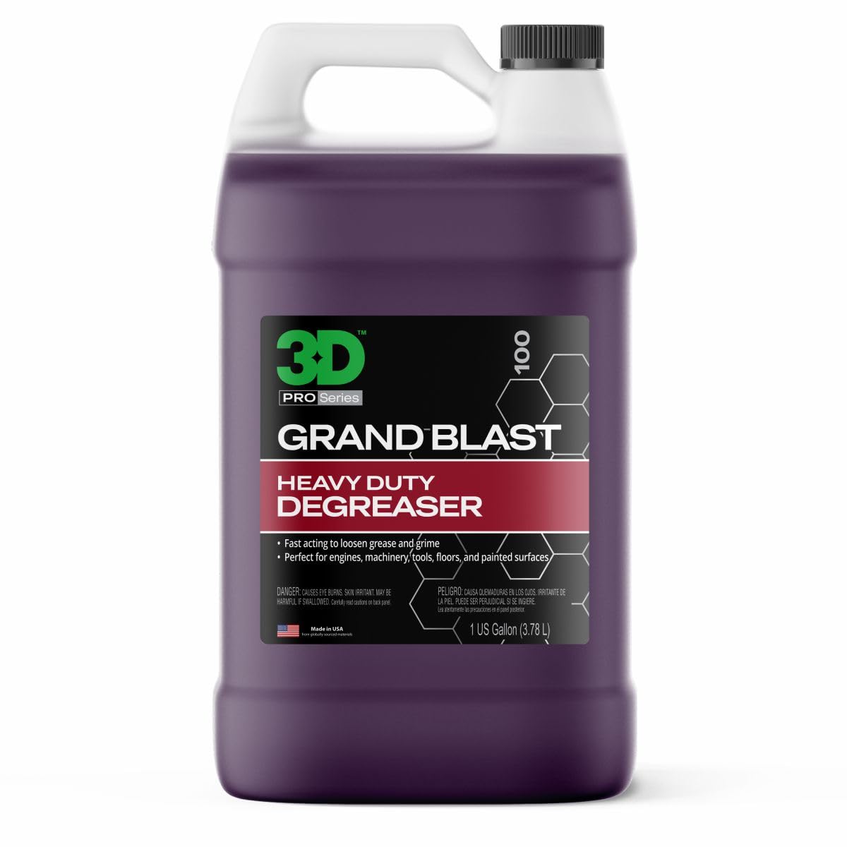 3D Grand Blast gallon front label showing product name and usage benefits