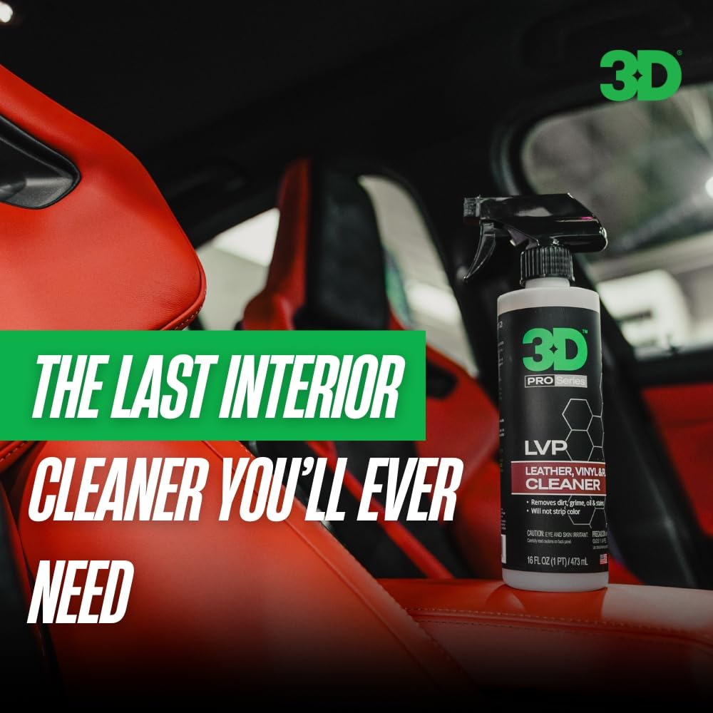 3D LVP spray action cleaning dashboard with visible lift of grime