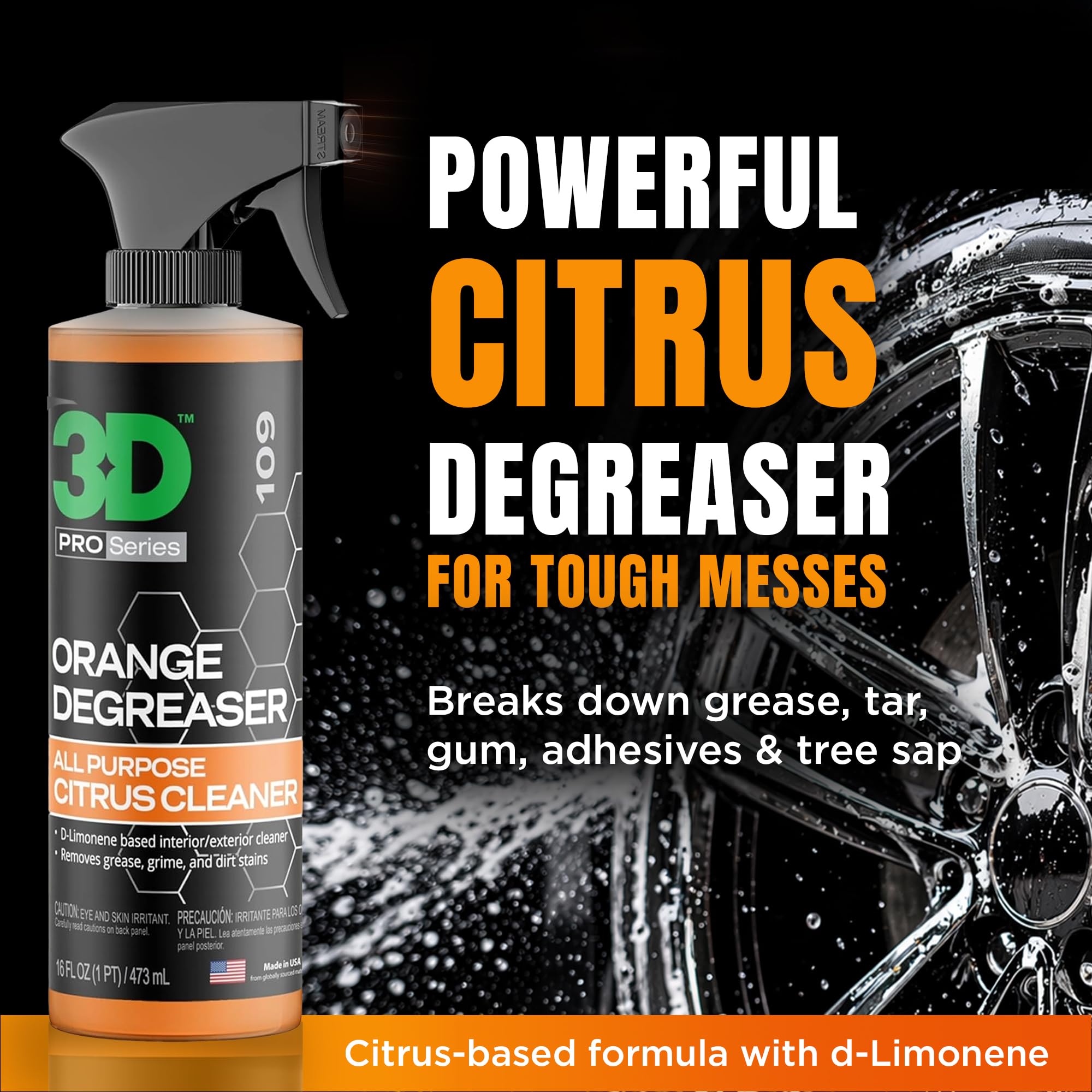 3D orange degreaser spray nozzle close-up demonstrating easy application control