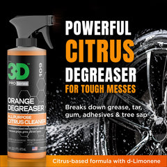 3D orange degreaser spray nozzle close-up demonstrating easy application control
