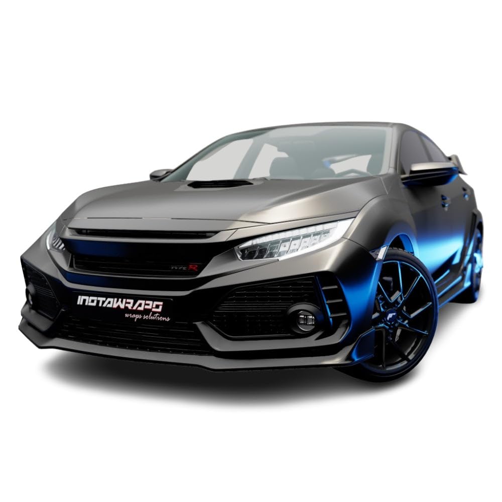 3M 2080 satin black front panel showing smooth satin finish and styling benefit