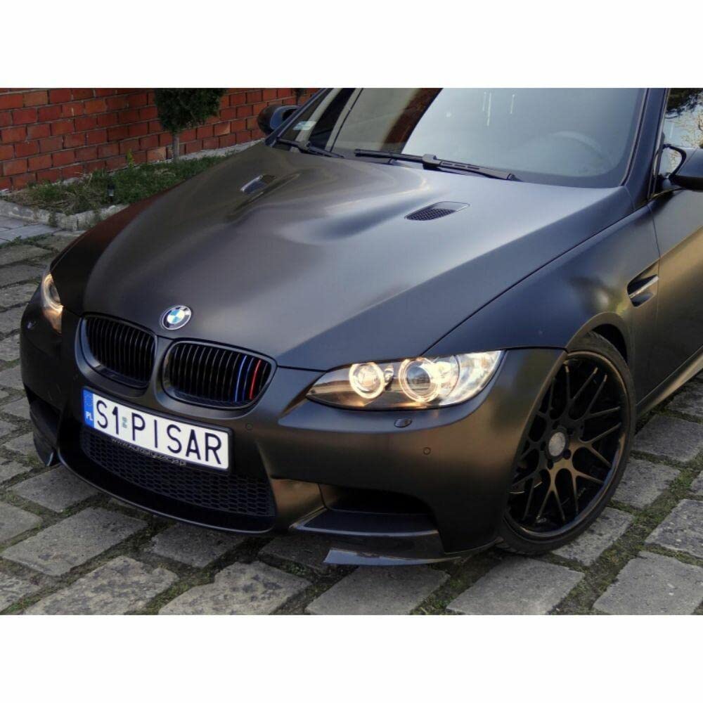 3M 2080 satin black applied on a hood demonstrating conformability and sleek look